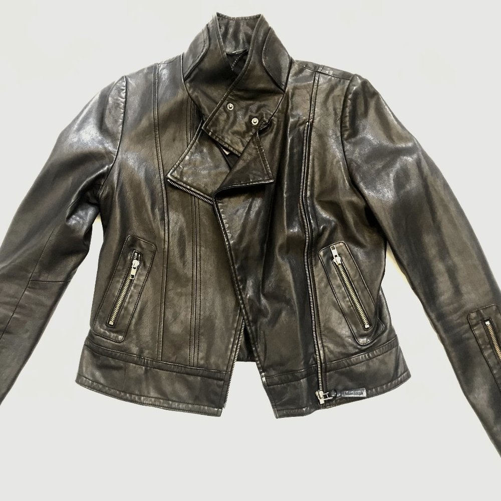 Aritzia Black Leather Jacket